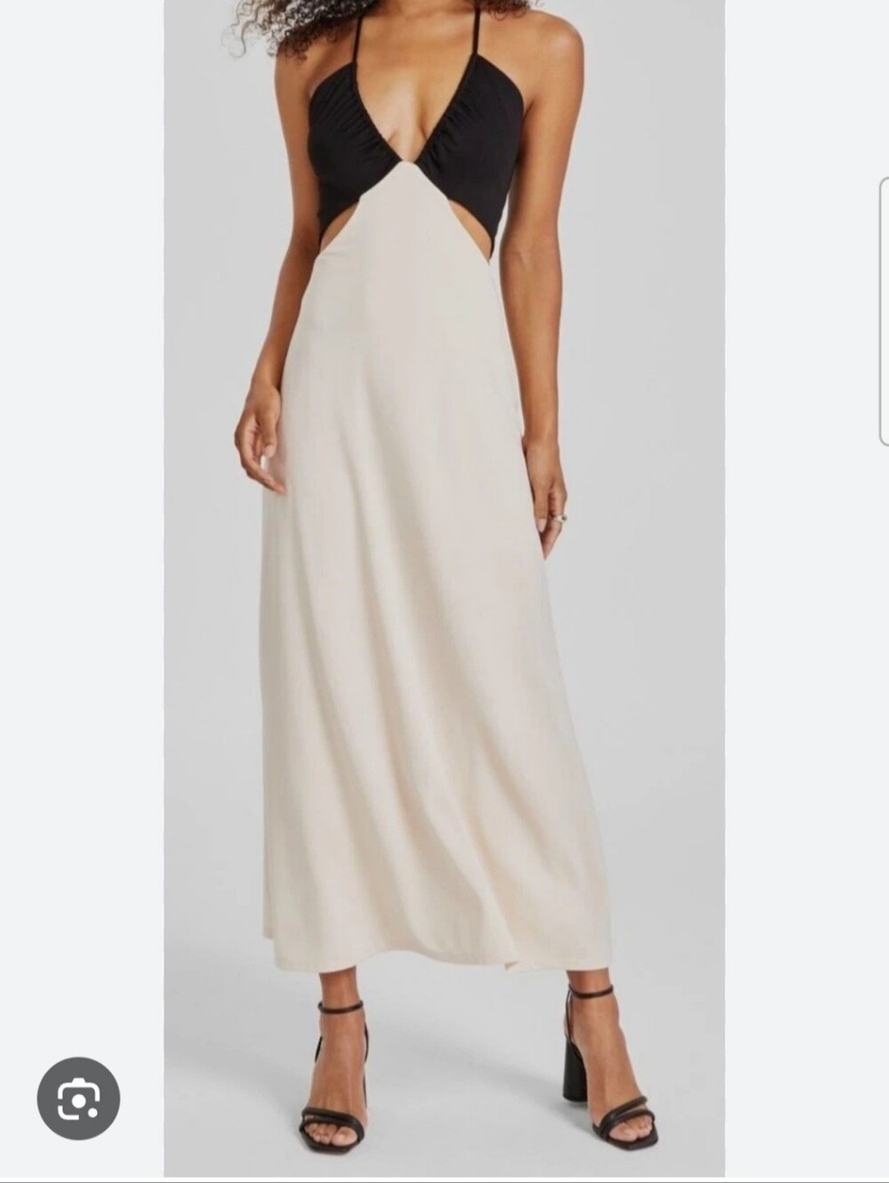 Rachel Roy Cutout Maxi Dress Black & Beige Size XXL